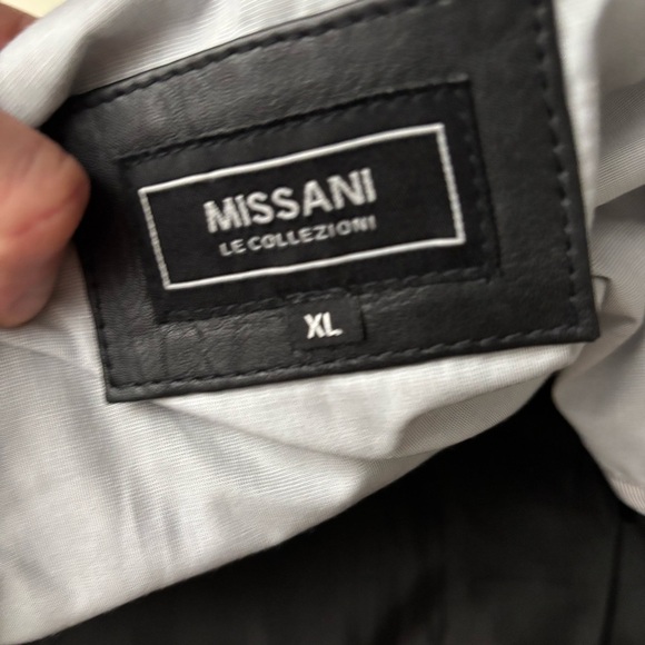 MISSANI LE COLLEZIONI Genuine Leather Classic Moto Jacket Men’s Size XL Black - Picture 7 of 8